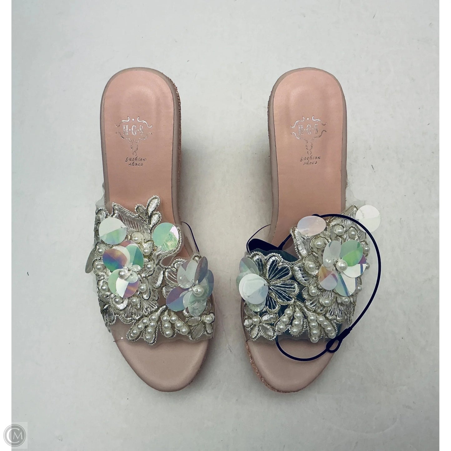 Sandals Heels Wedge By Clothes Mentor In Pink, Size: 6