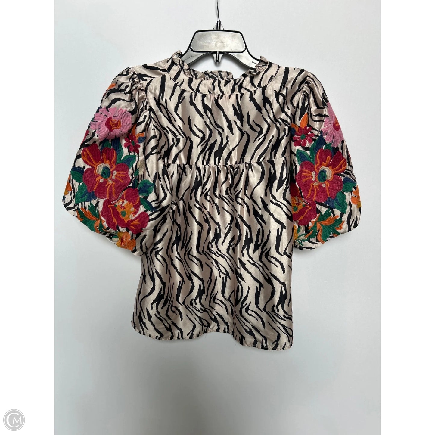 Top Short Sleeve By Thml In Animal Print, Size: L