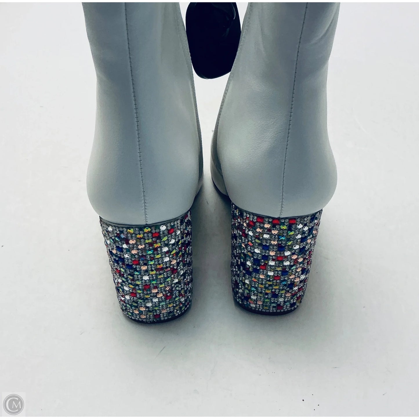 Boots Ankle Heels By Betsey Johnson In White, Size: 8