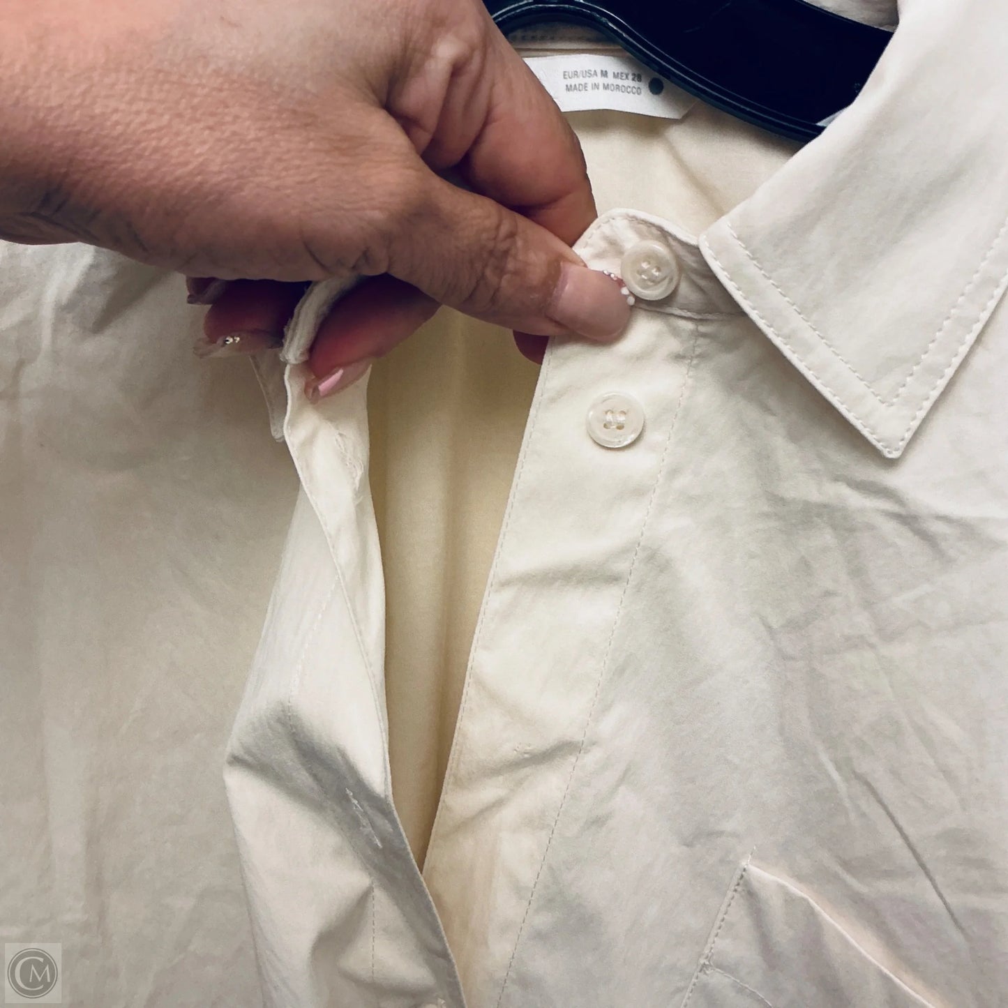 Jacket Shirt By Zara In Cream, Size: M
