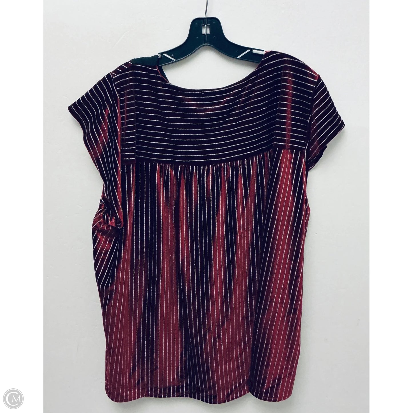 Top Short Sleeve By Savanna Jane In Maroon, Size: 3x