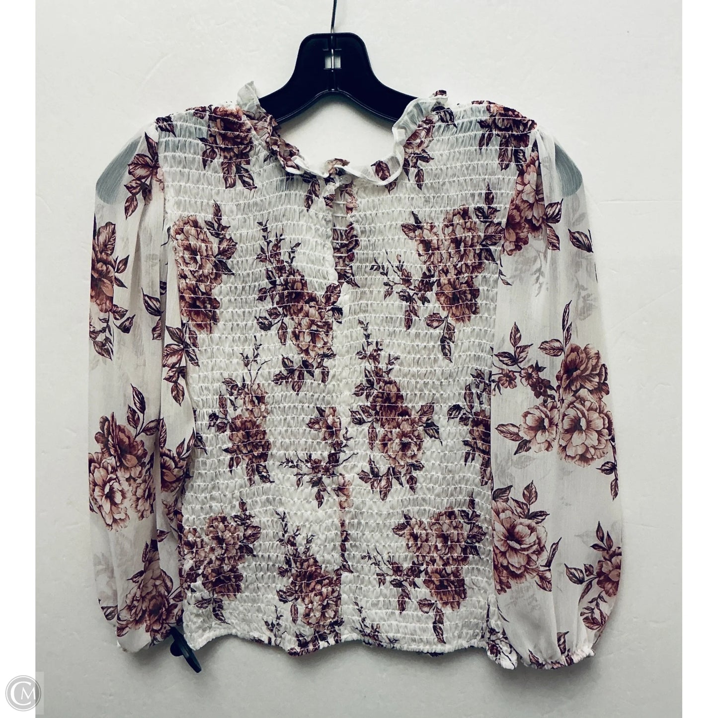 Top Long Sleeve By Express In White, Size: M
