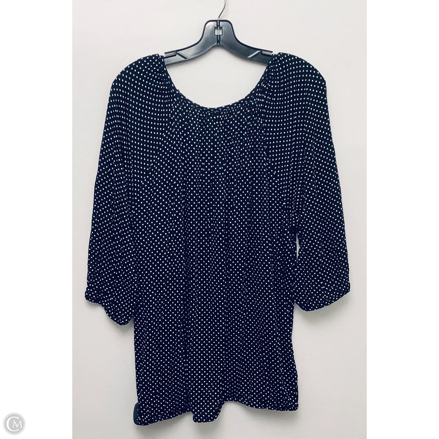 Top Long Sleeve Designer By Michael Kors In Polkadot Pattern, Size: 2x