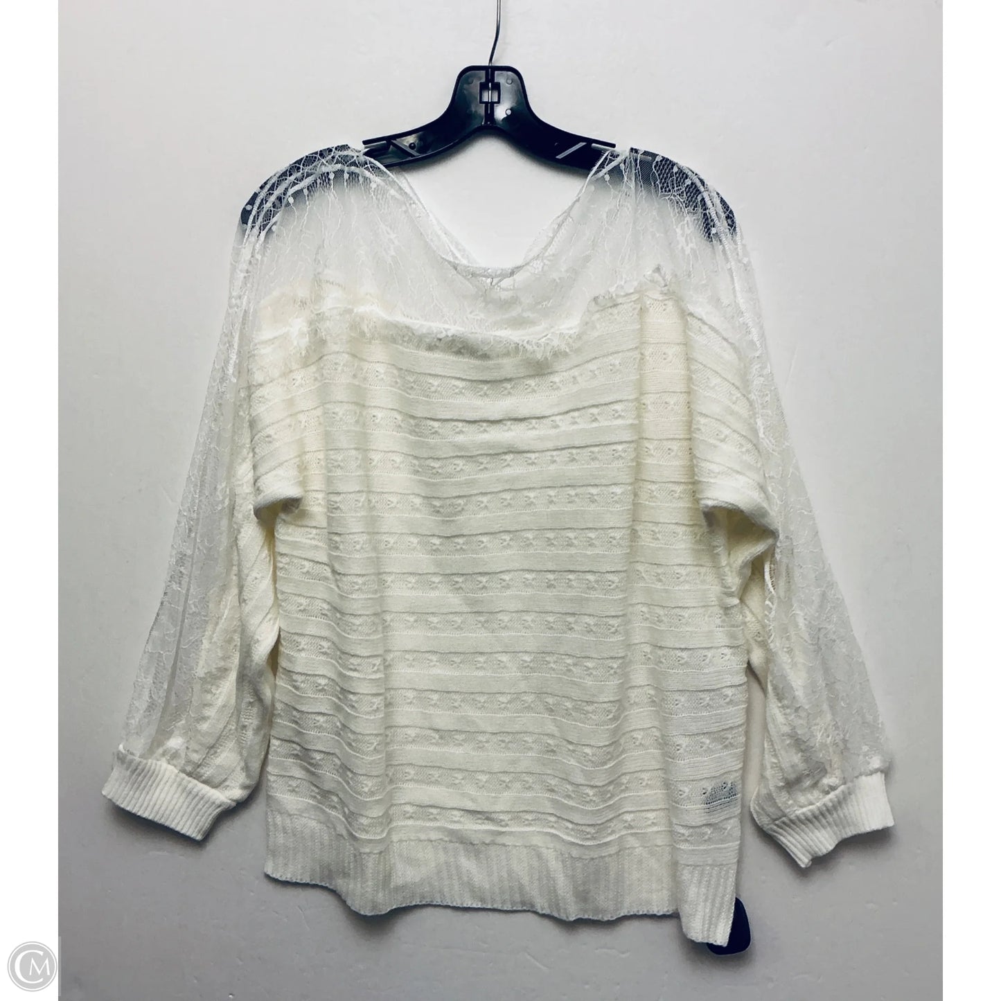 Sweater By Clothes Mentor In White, Size: L