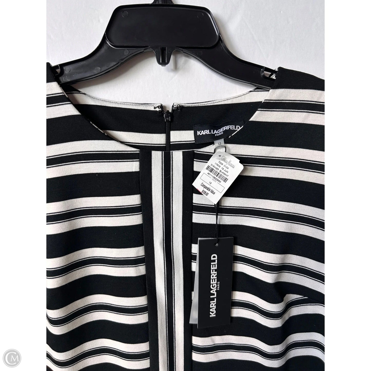 Dress Designer By Karl Lagerfeld In Striped Pattern, Size: 12