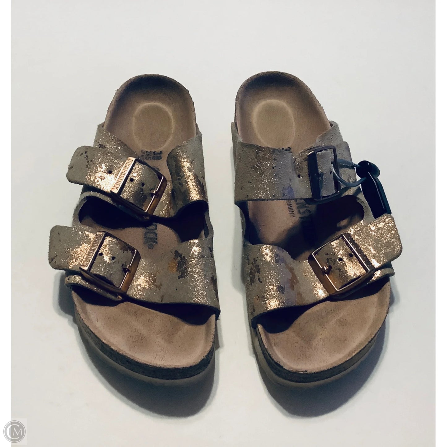 Sandals Flats By Birkenstock In Gold, Size: 8