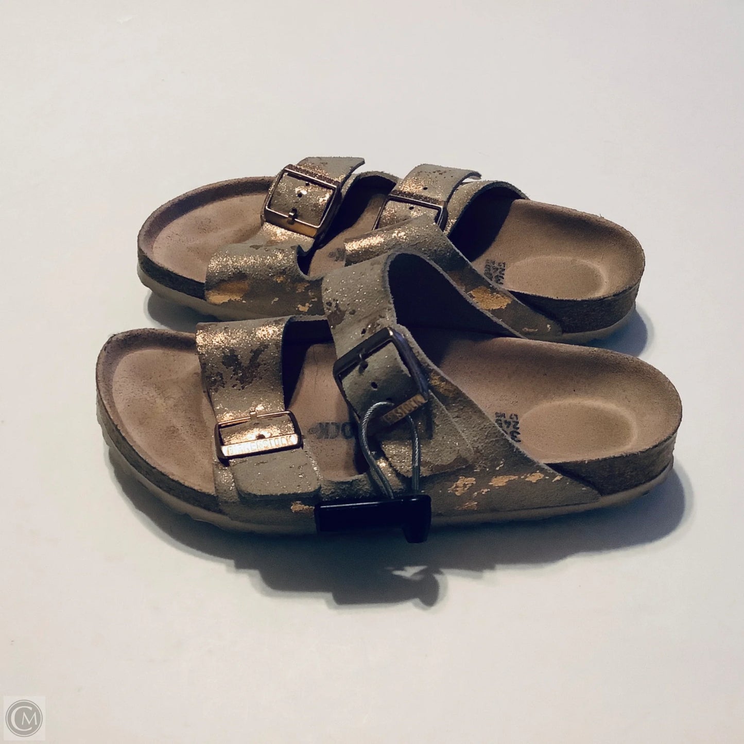 Sandals Flats By Birkenstock In Gold, Size: 8