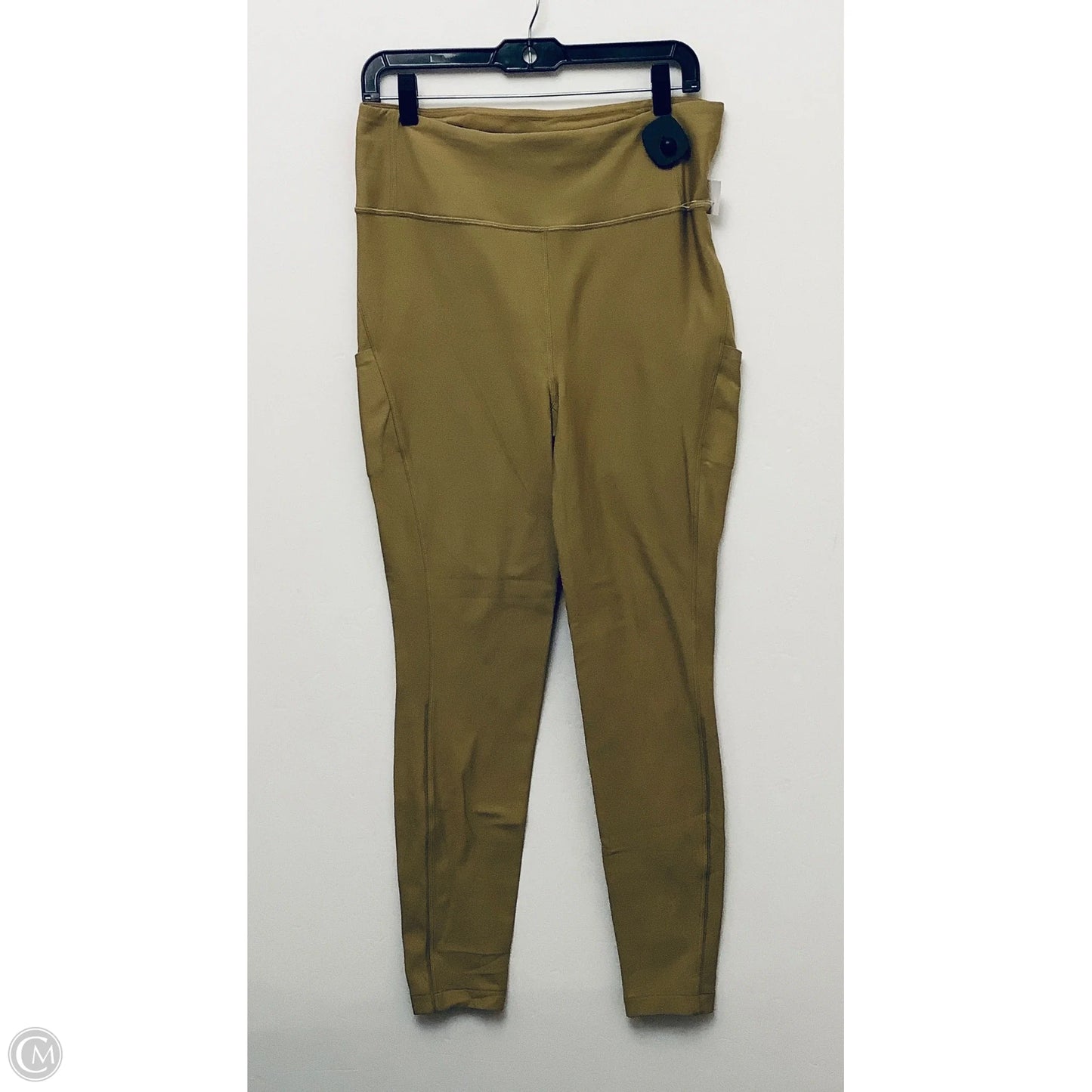 Athletic Leggings By Lululemon In Green & Tan, Size: 12