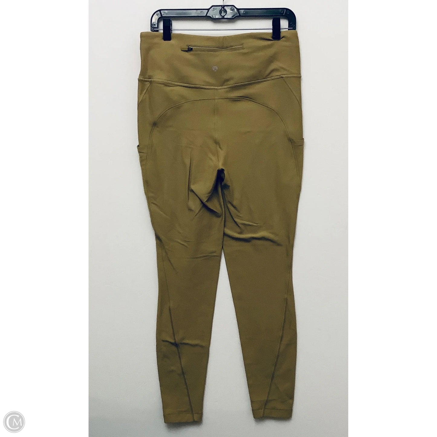 Athletic Leggings By Lululemon In Green & Tan, Size: 12