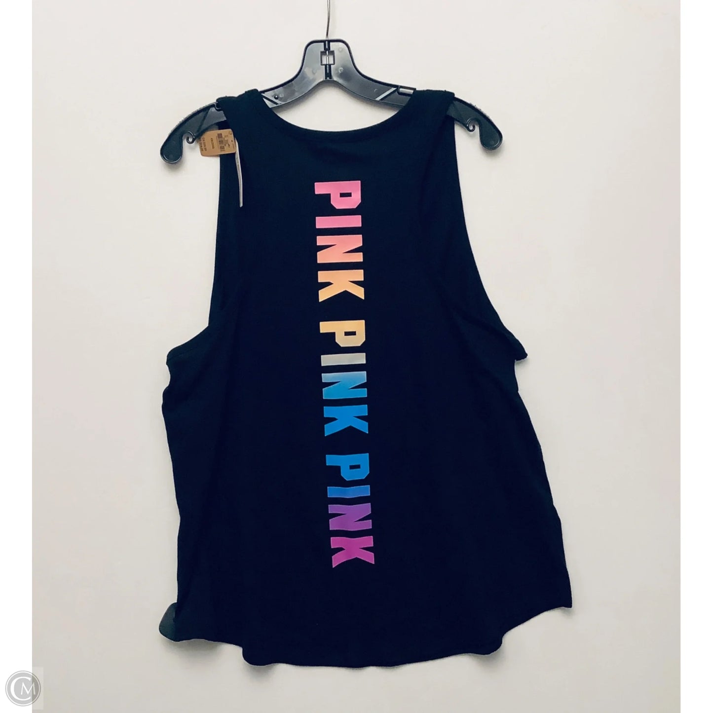 Top Sleeveless By Pink In Black, Size: Xxl