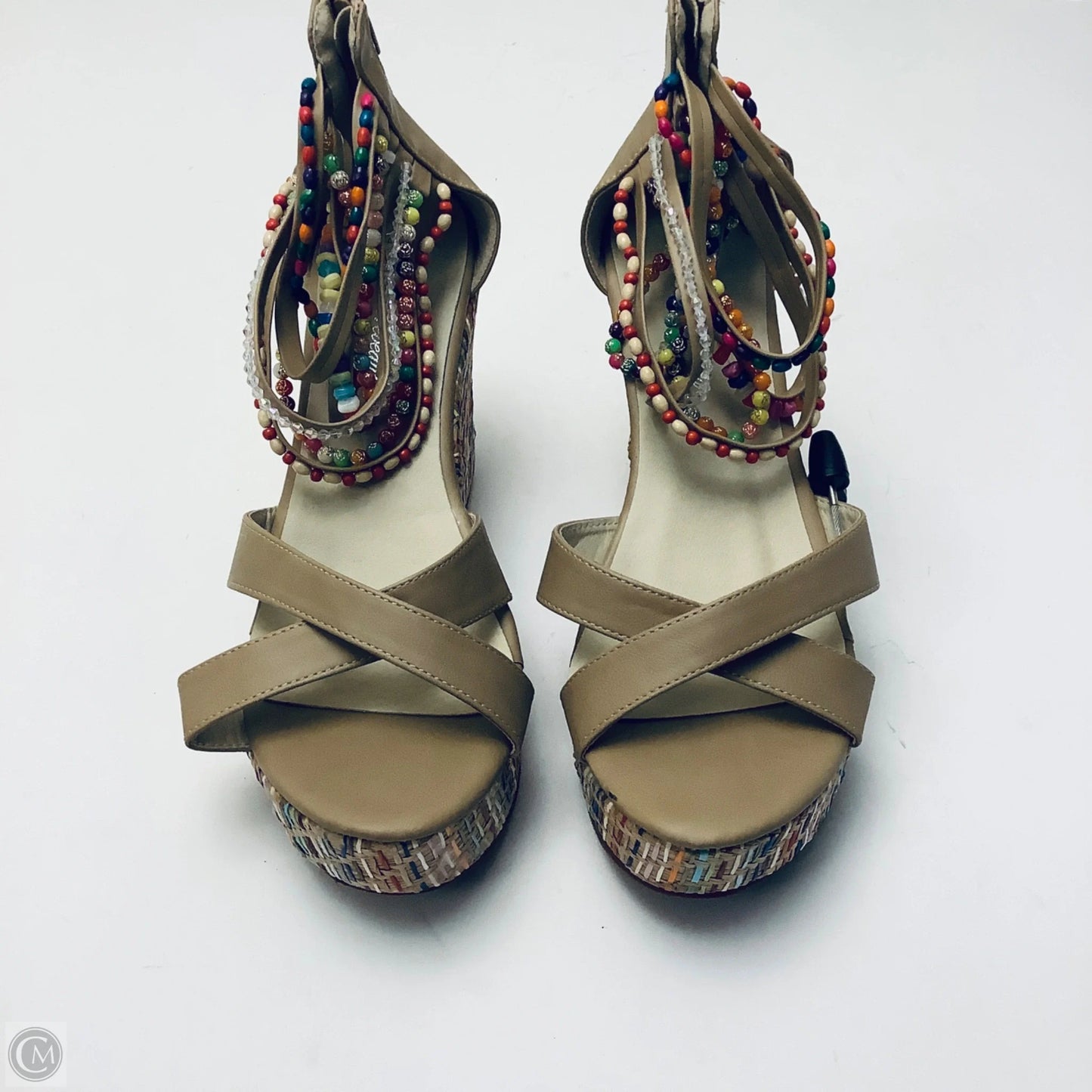 Sandals Heels Wedge By Clothes Mentor In Multi-colored, Size: 10