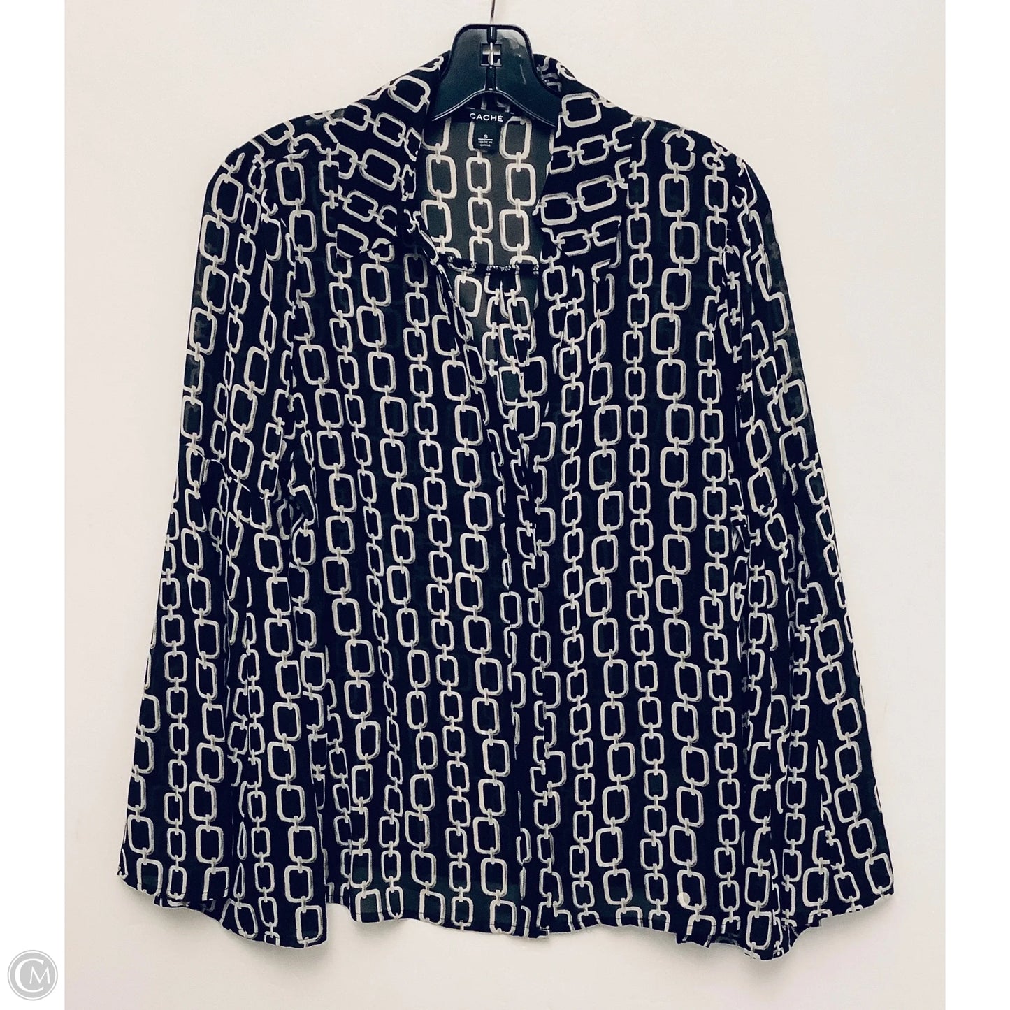 Top Long Sleeve By Cache In Black, Size: S