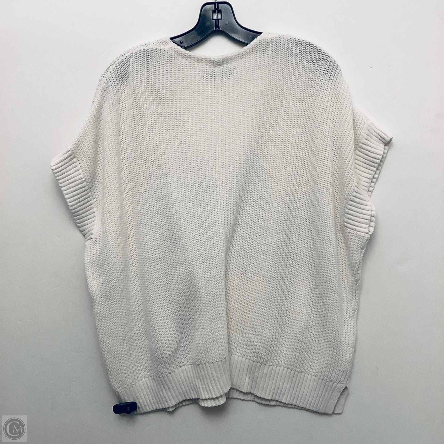Sweater Short Sleeve By Loft In White, Size: L