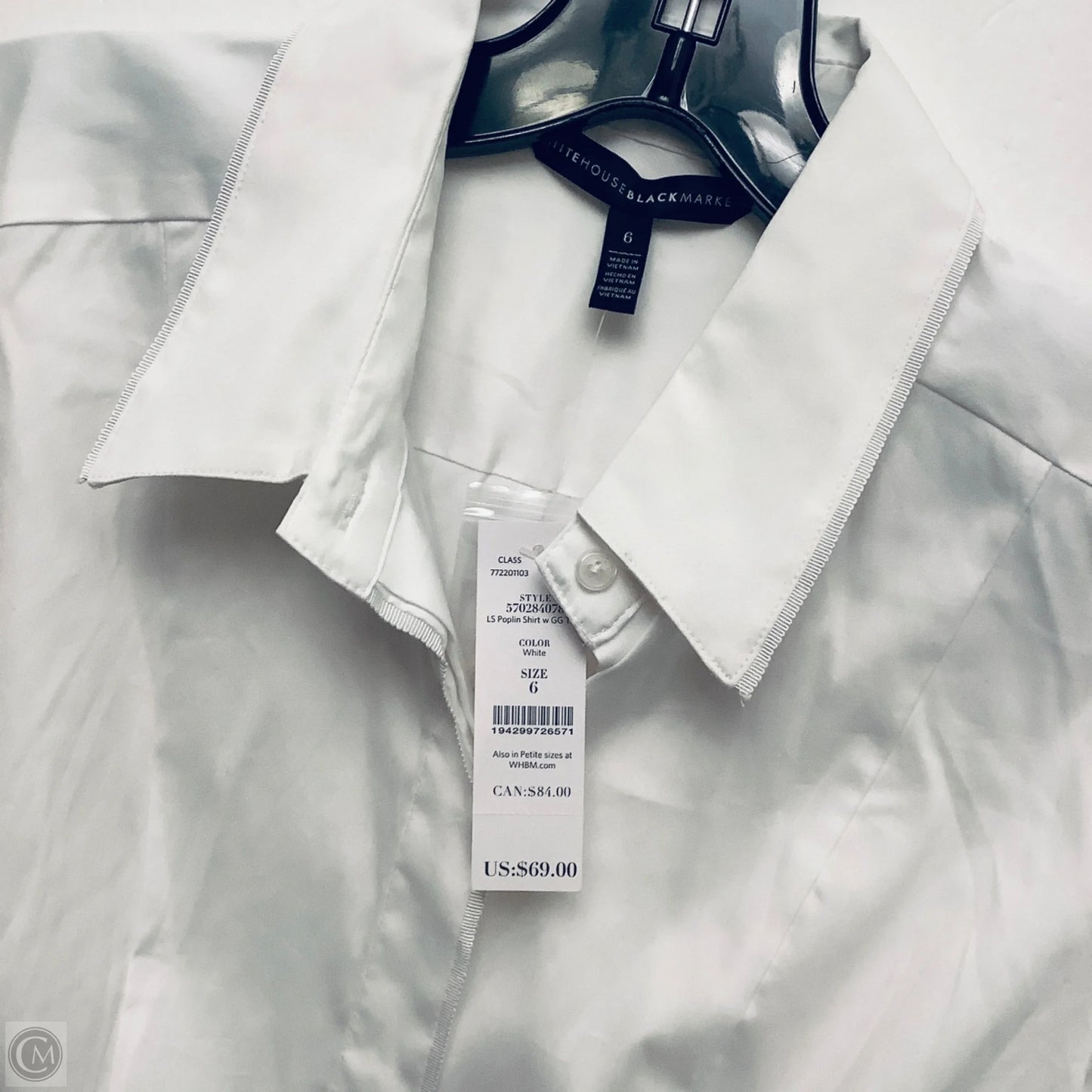 Top Long Sleeve By White House Black Market In White, Size: M