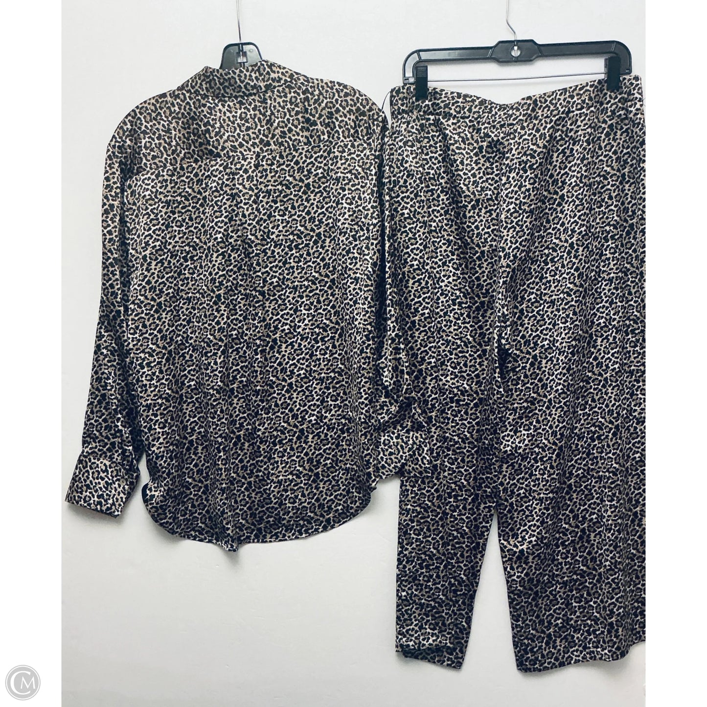 Pants Set 2pc By Nicole Miller In Animal Print, Size: L