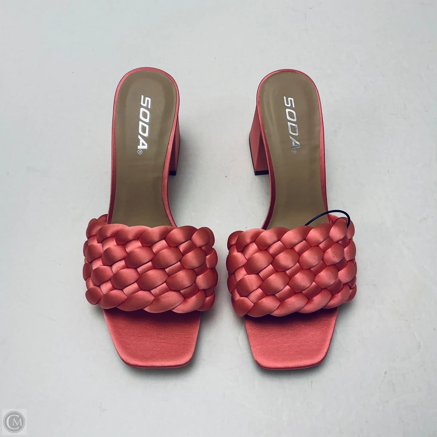 Sandals Heels Block By Soda In Pink, Size: 8.5