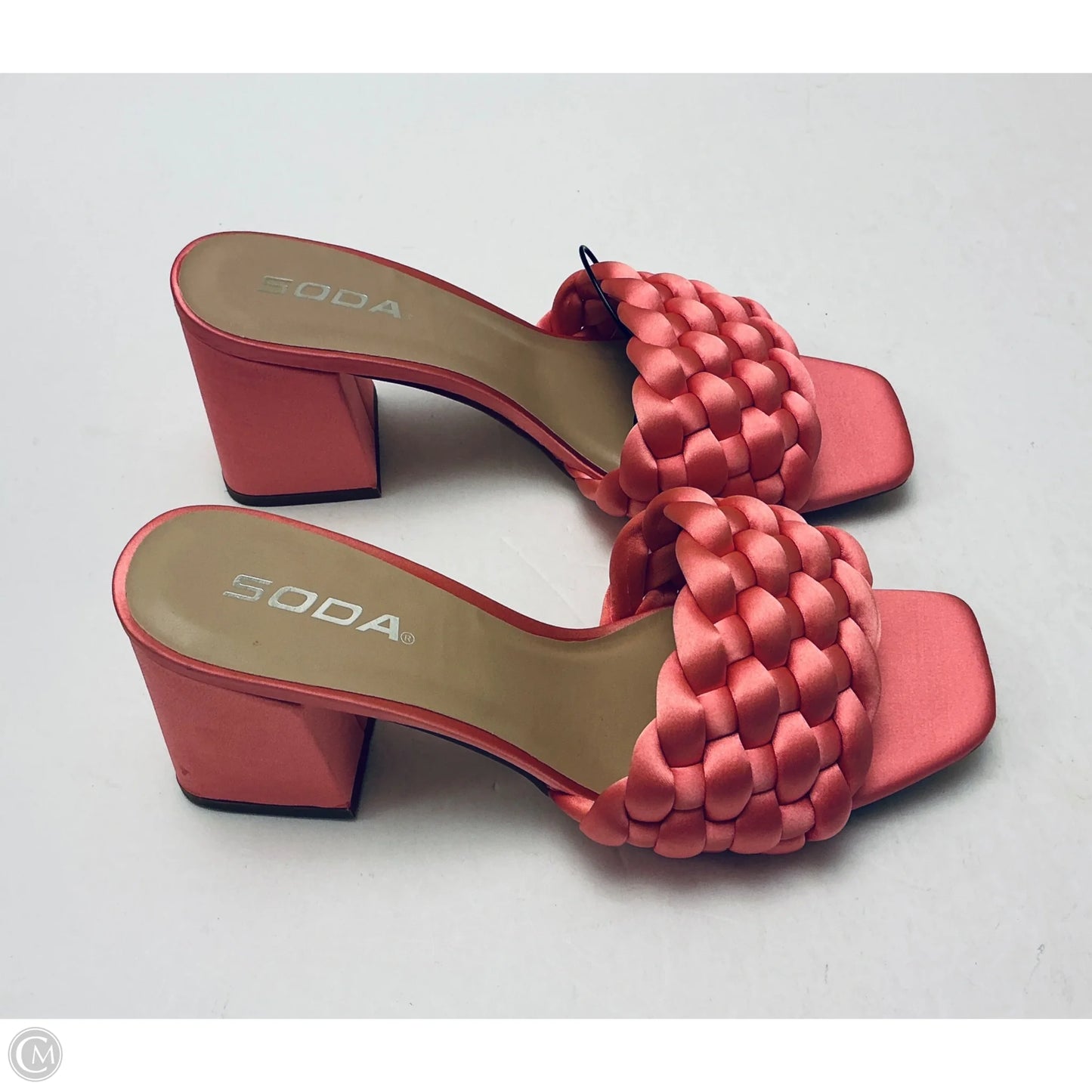 Sandals Heels Block By Soda In Pink, Size: 8.5