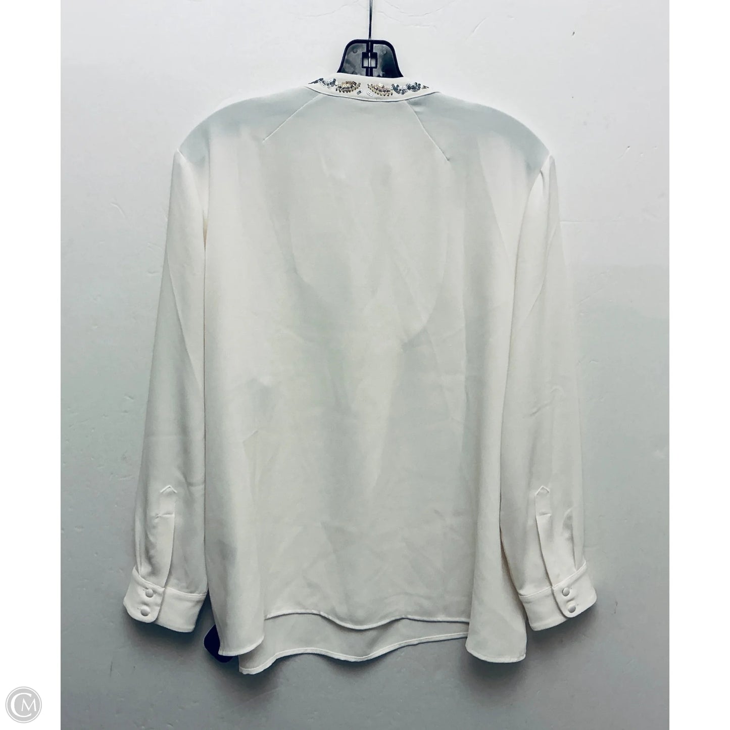 Top Long Sleeve By Chicos In White, Size: L