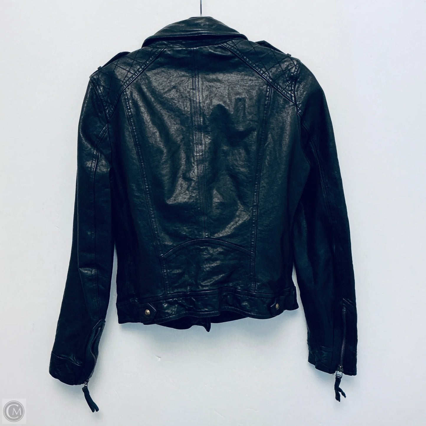 Jacket Leather By Clothes Mentor In Black, Size: S