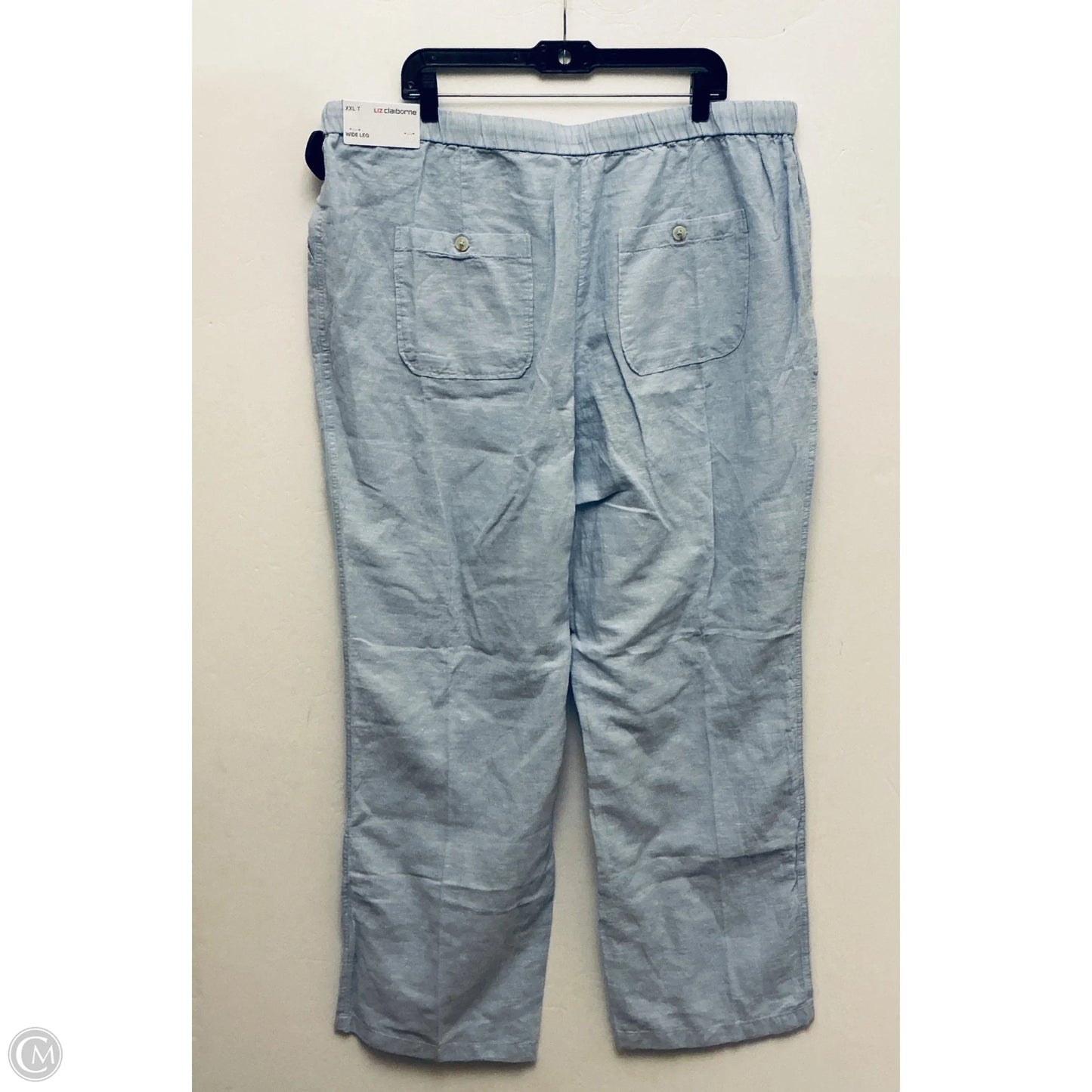 Pants Linen By Liz Claiborne In Blue, Size: Xxl