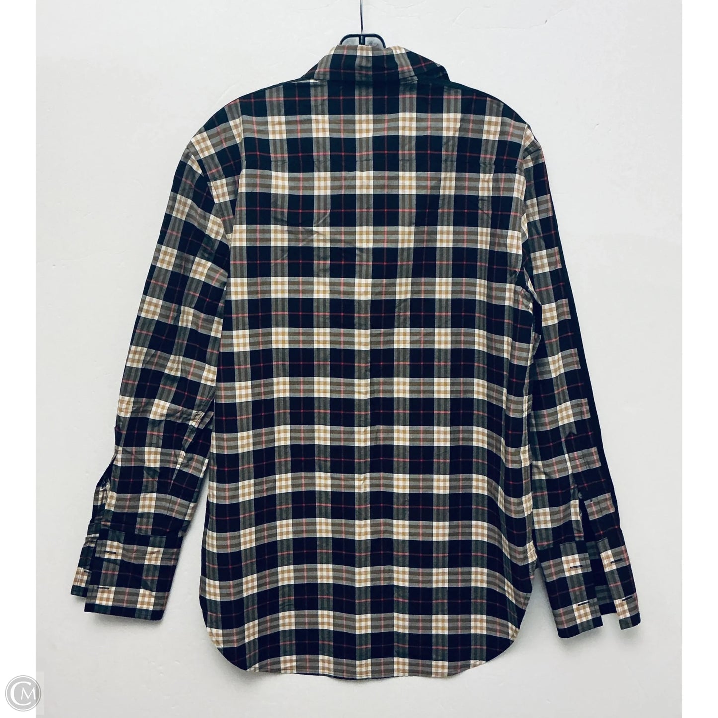 Top Long Sleeve Luxury Designer By Burberry In Checkered Pattern, Size: M