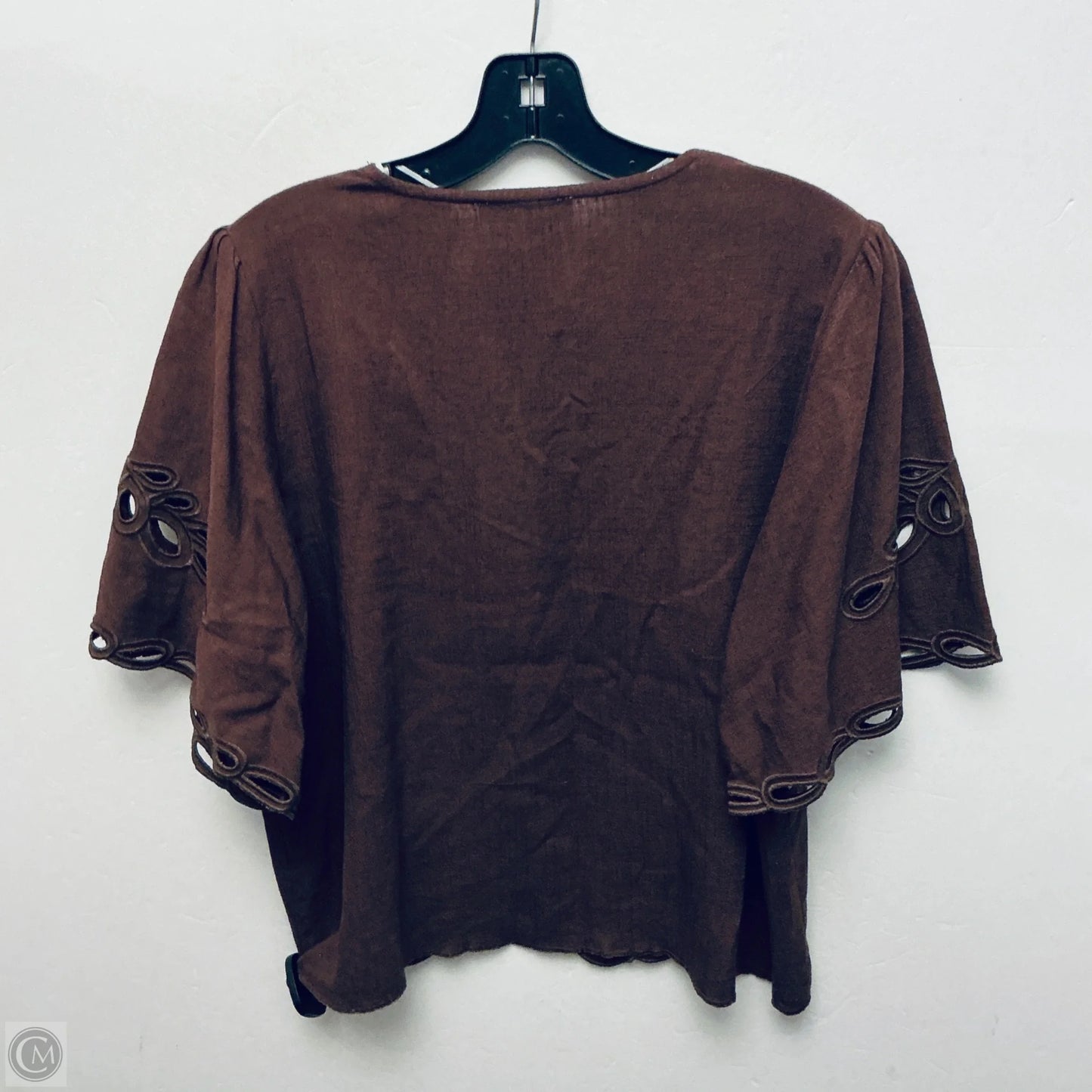 Top Short Sleeve By Calligraphie In Brown, Size: L