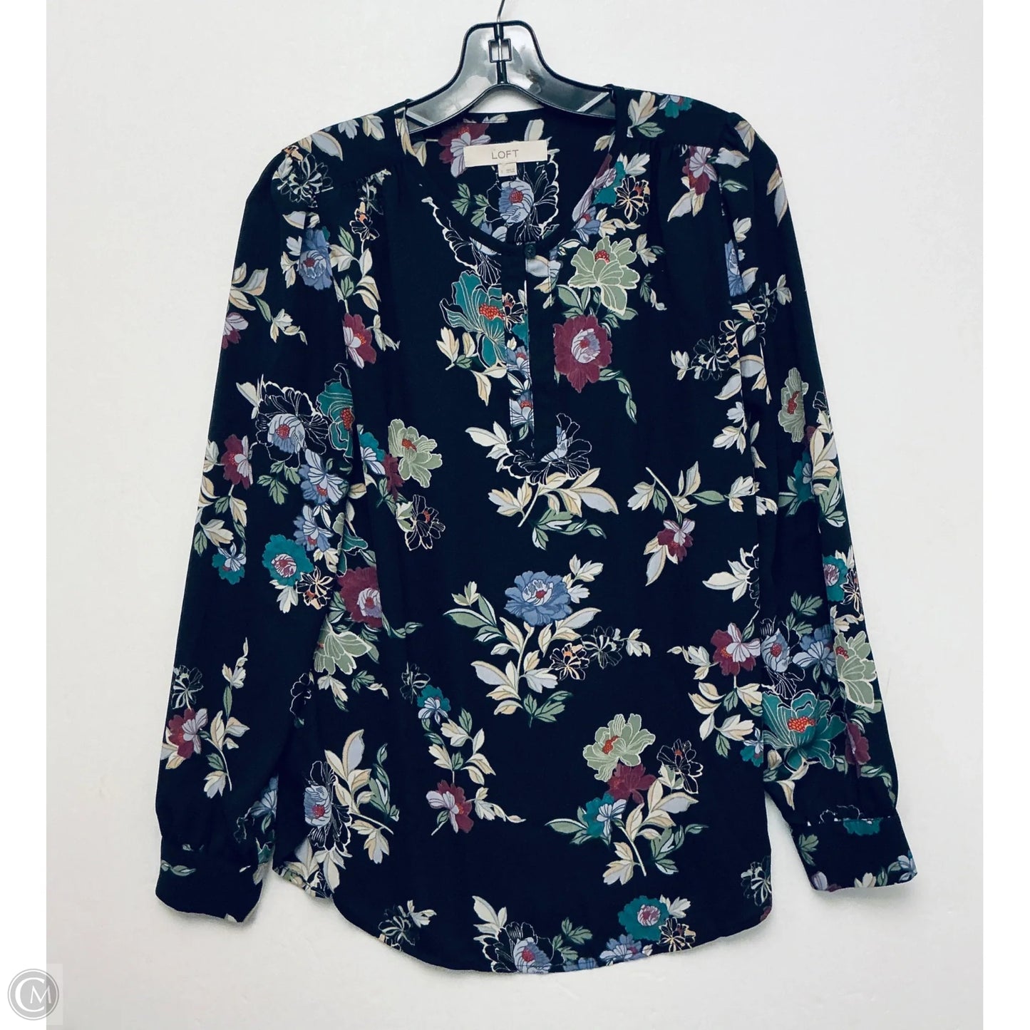 Top Long Sleeve By Loft In Black, Size: S