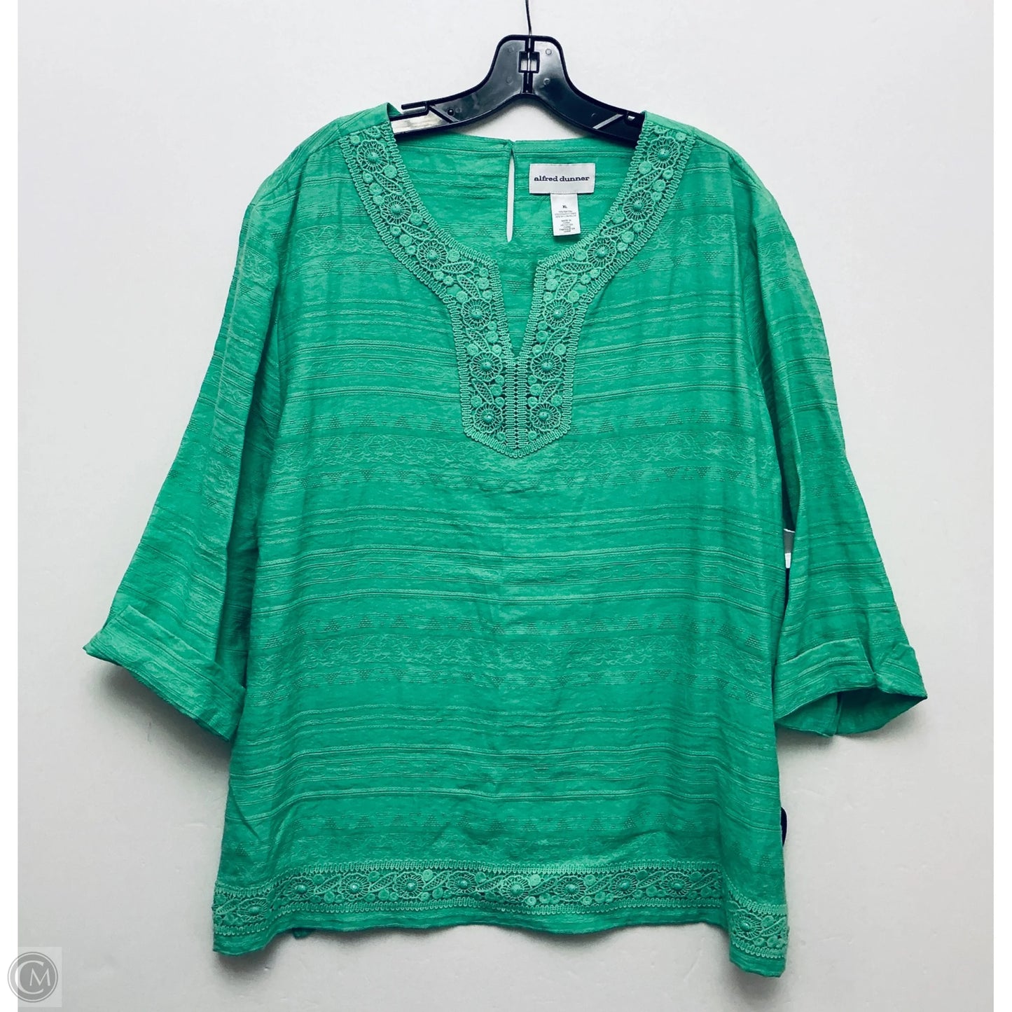Top Long Sleeve By Alfred Dunner In Green, Size: Xl
