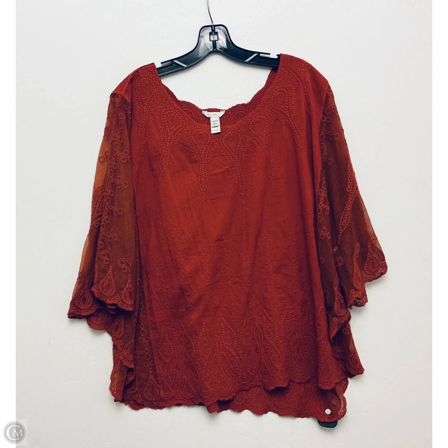 Top Short Sleeve By Cato In Orange, Size: Xl