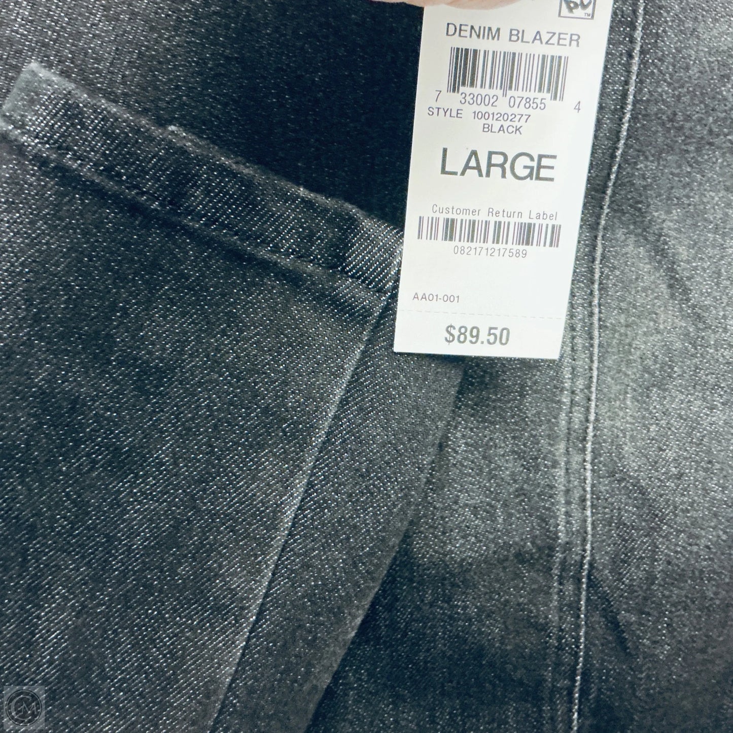 Jacket Denim By Inc In Black, Size: L
