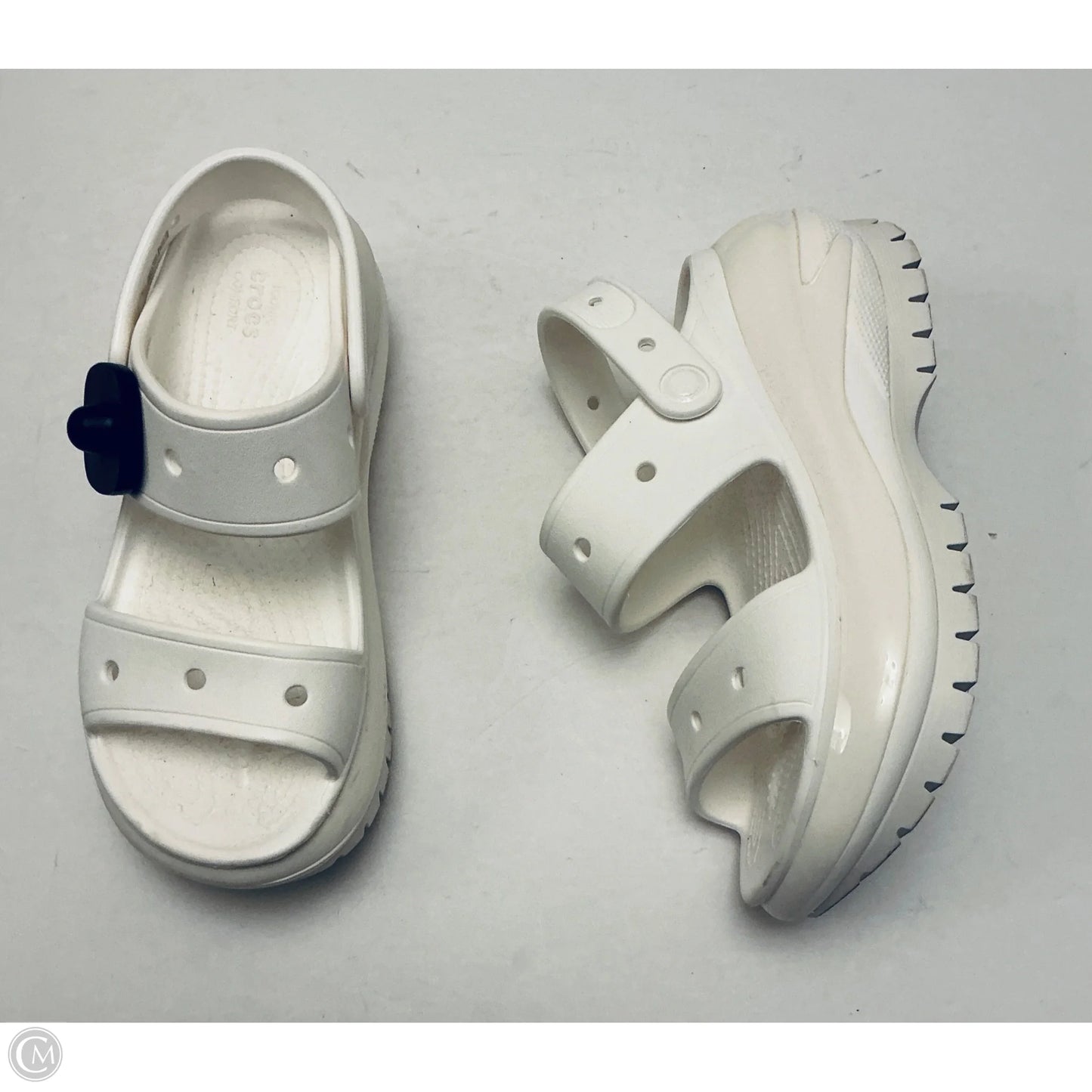 Sandals Heels Block By Crocs In White, Size: 7