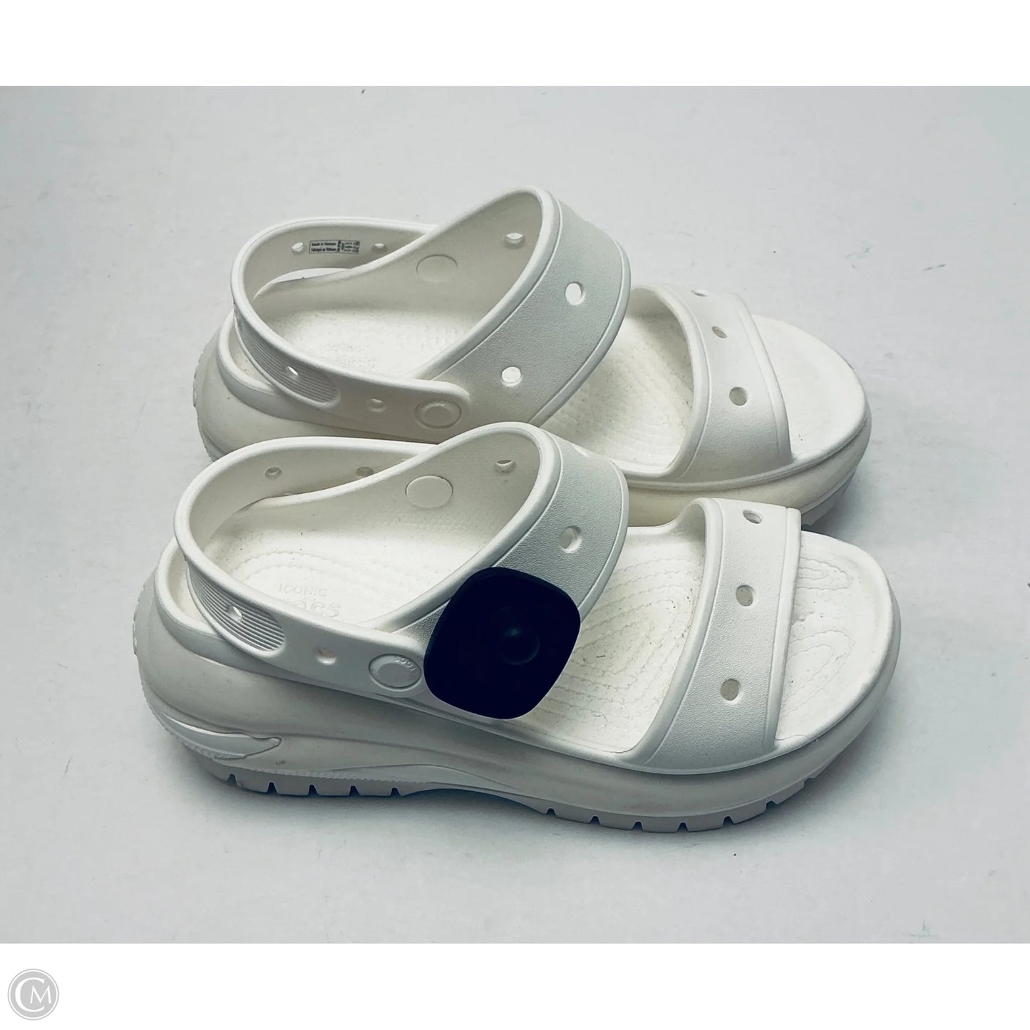 Sandals Heels Block By Crocs In White, Size: 7