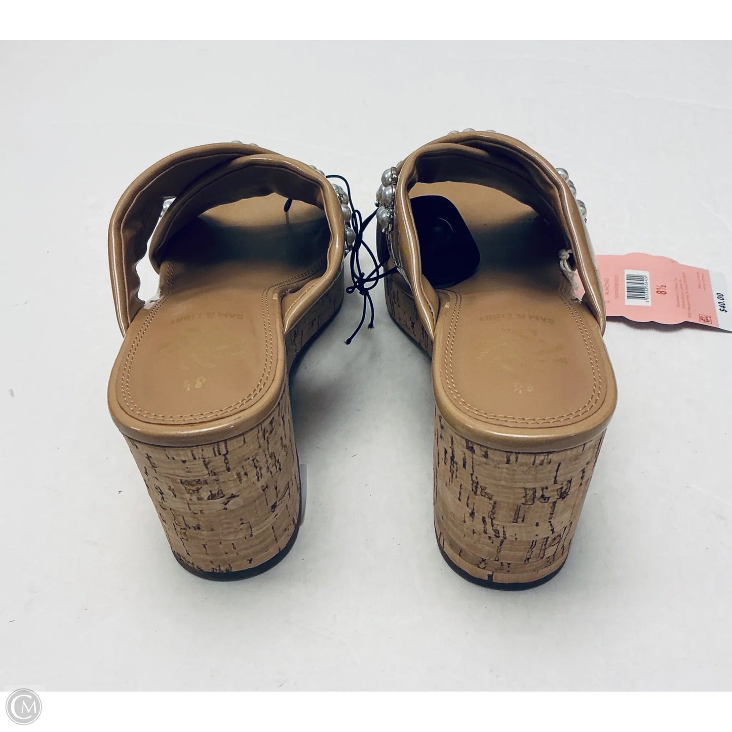 Sandals Heels Block By Sam And Libby In Tan, Size: 8.5