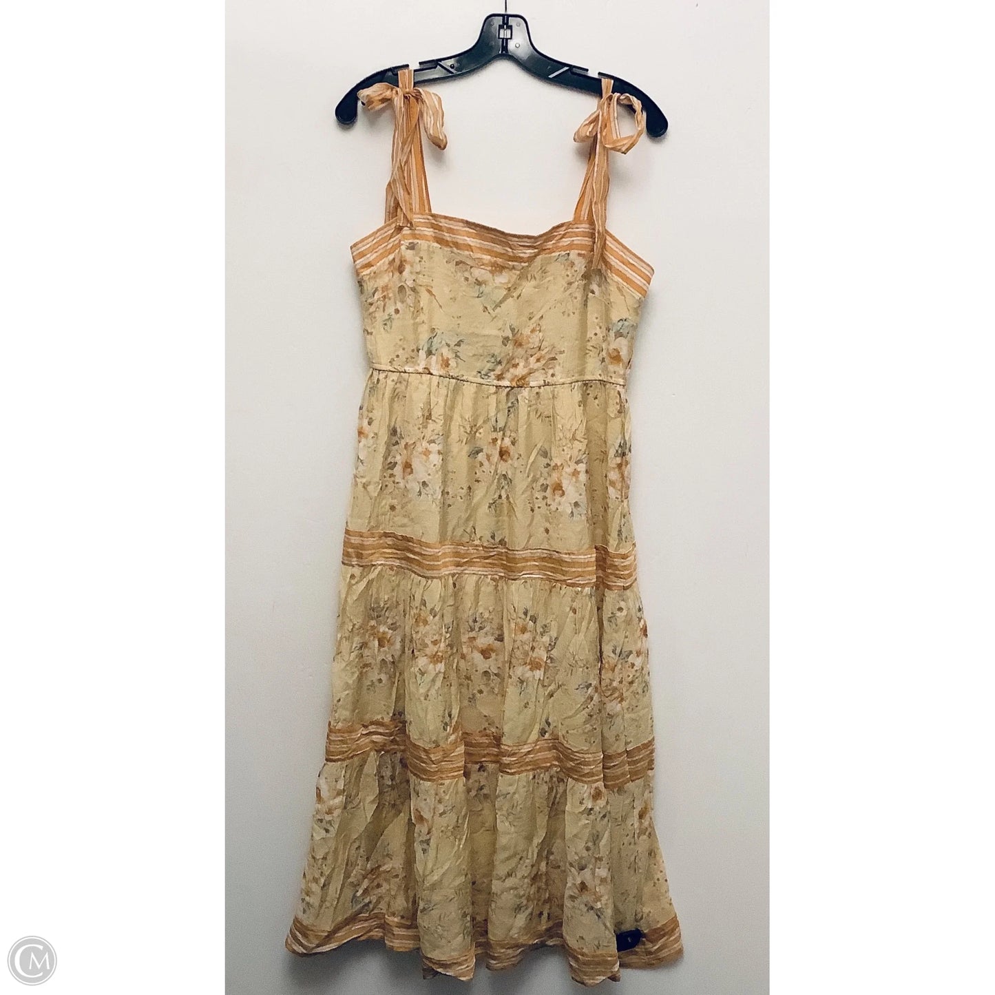 Dress Casual Midi By Clothes Mentor In Yellow, Size: L