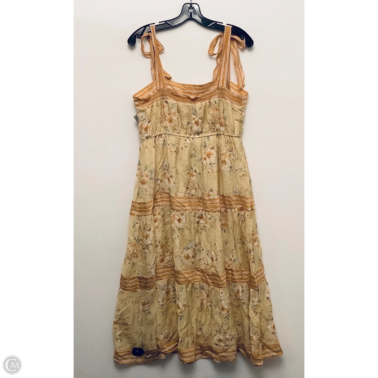Dress Casual Midi By Clothes Mentor In Yellow, Size: L