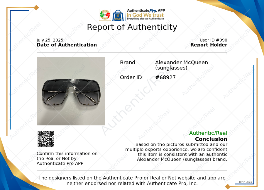 Sunglasses Luxury Designer By Alexander Mcqueen
