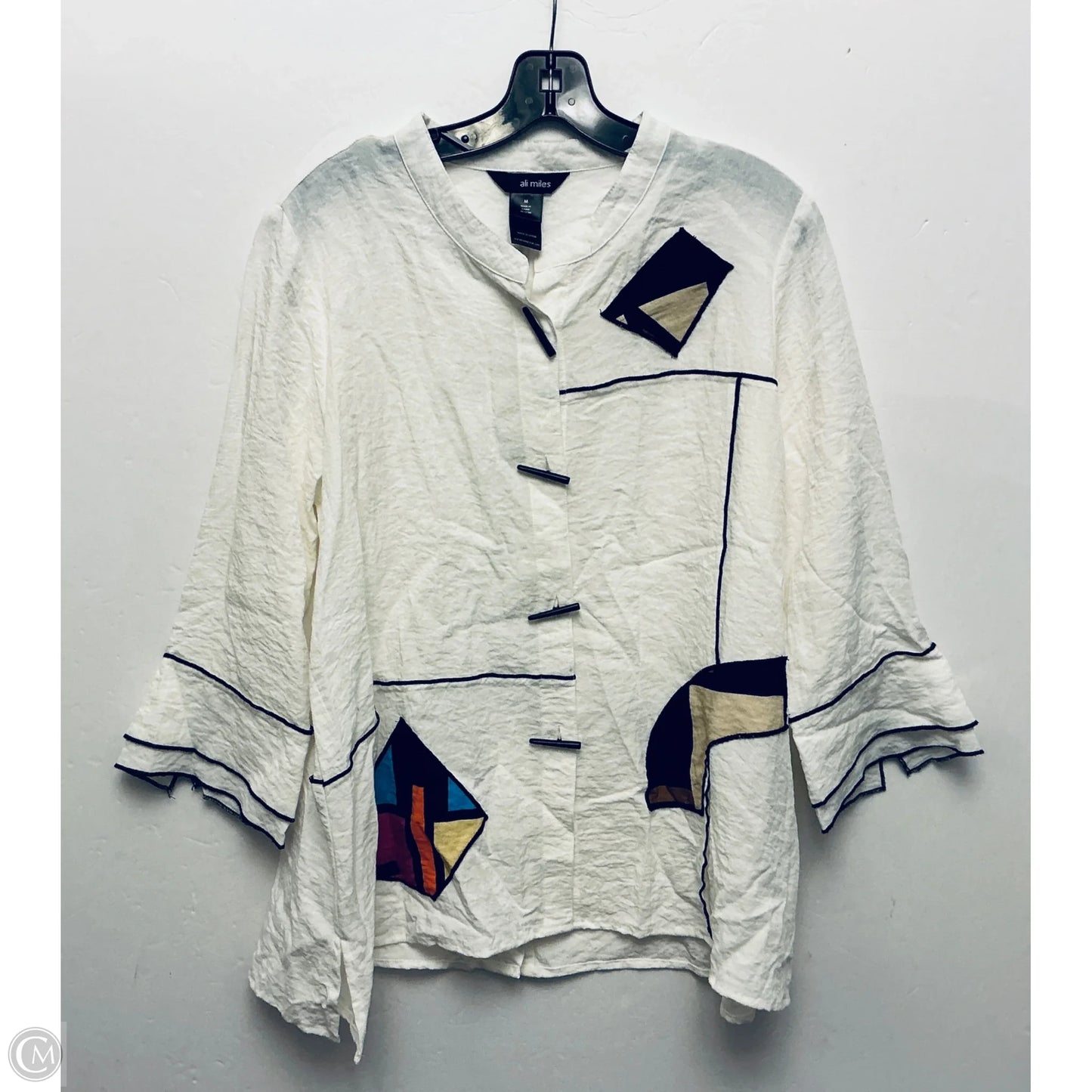 Top Long Sleeve By Ali Miles In White, Size: M