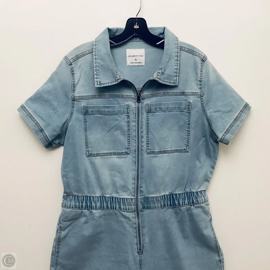 Jumpsuit By Celebrity Pink In Blue Denim, Size: Xl