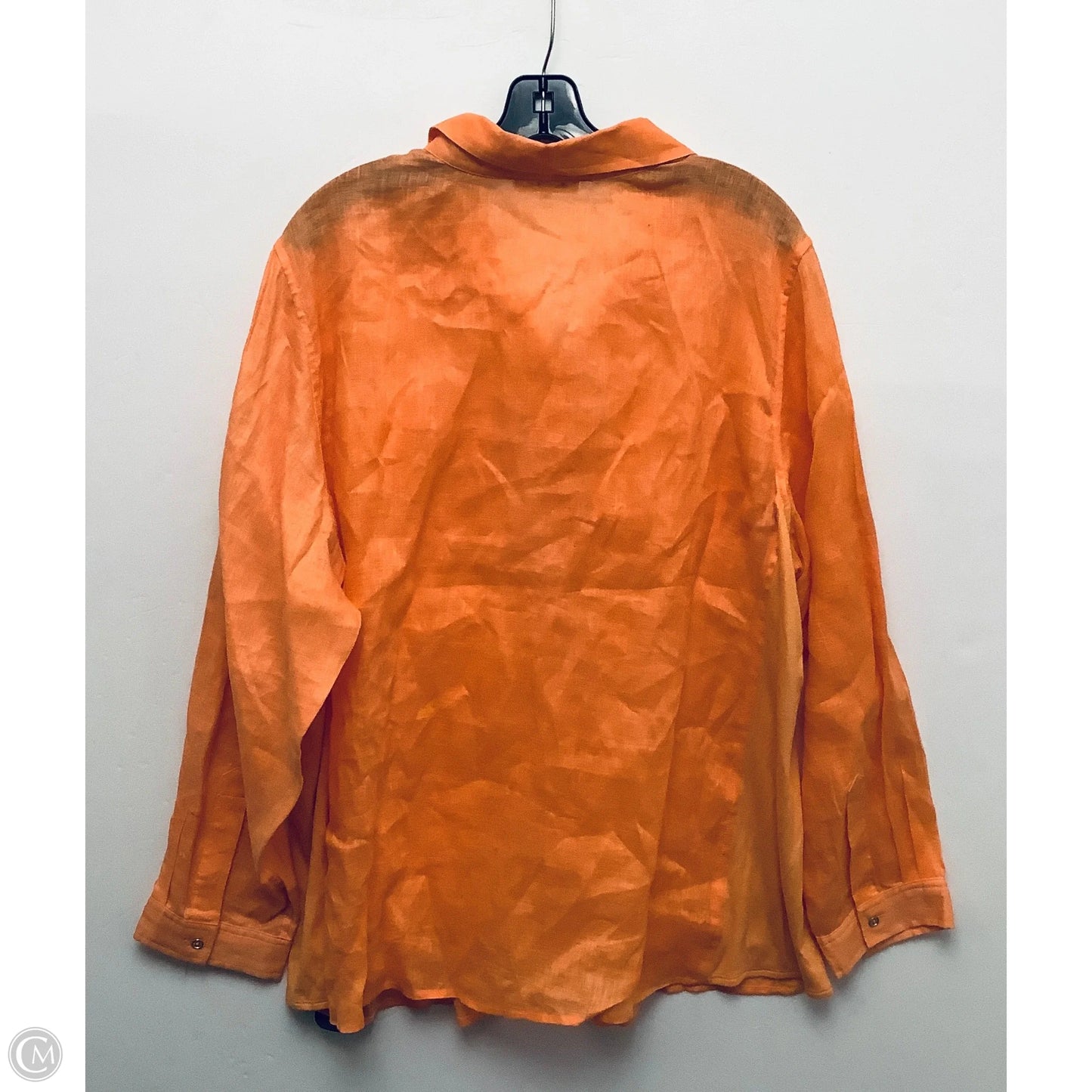 Top Long Sleeve By Calvin Klein In Orange, Size: 2x