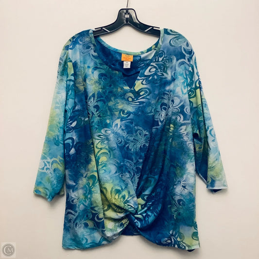 Top Long Sleeve By Ruby Rd In Blue & Green, Size: 3x