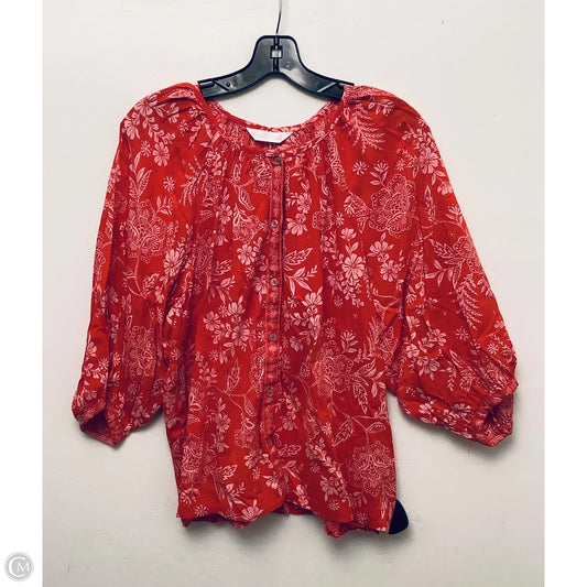Top Long Sleeve By Lc Lauren Conrad In Red, Size: M