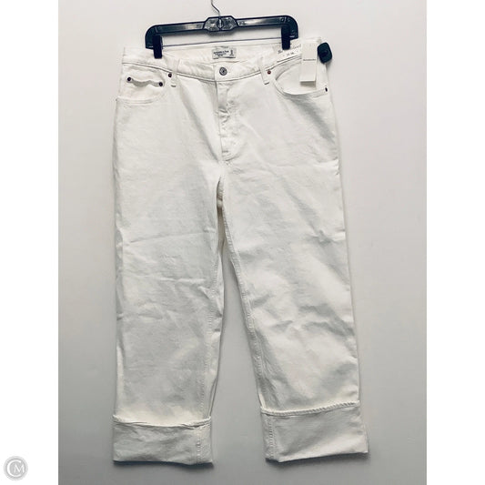 Jeans Wide Leg By Abercrombie And Fitch In White Denim, Size: 16