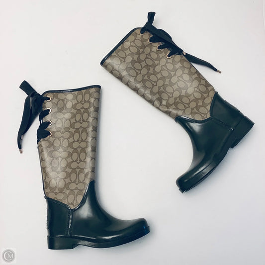Boots Designer By Coach In Tan, Size: 6.5