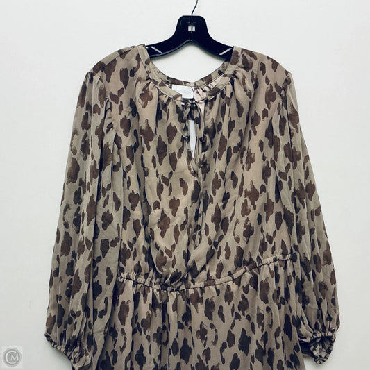 Dress Casual Short By Sugar Lips In Brown, Size: 2x