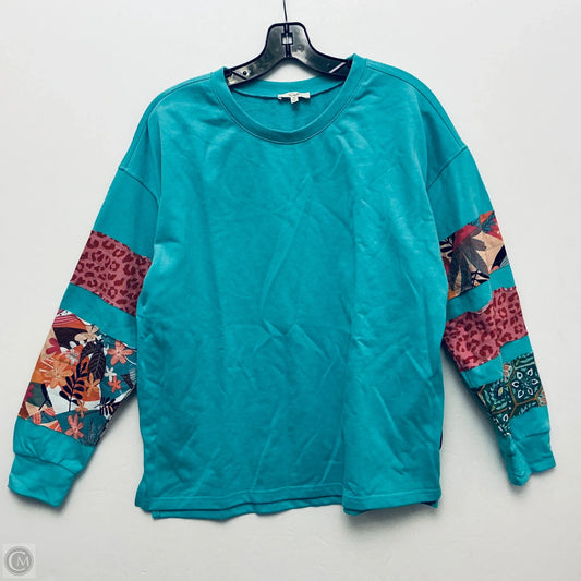 Sweatshirt Crewneck By Easel In Teal, Size: S