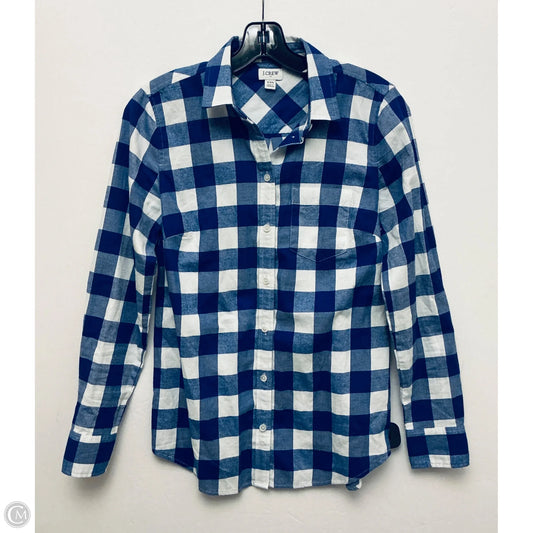 Top Long Sleeve By J. Crew In Plaid Pattern, Size: Xxs