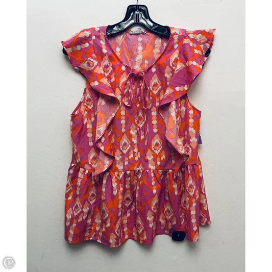 Top Sleeveless By Emily Wonder In Pink, Size: L