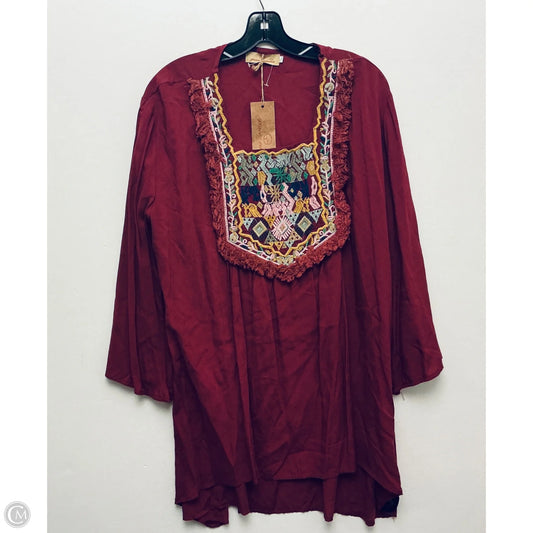 Top Long Sleeve By Clothes Mentor In Maroon, Size: Xxl