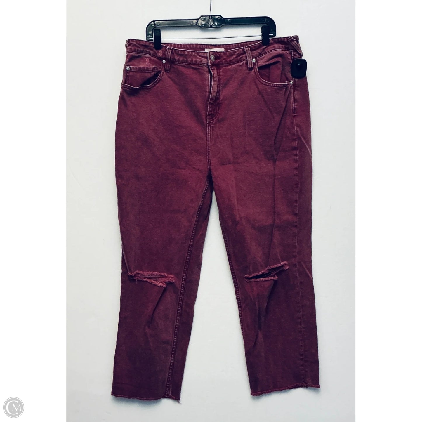 Jeans Straight By Clothes Mentor In Maroon, Size: 14