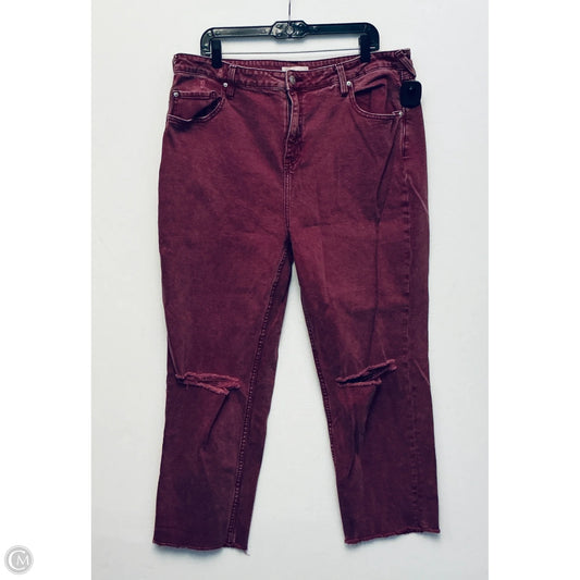 Jeans Straight By Clothes Mentor In Maroon, Size: 14